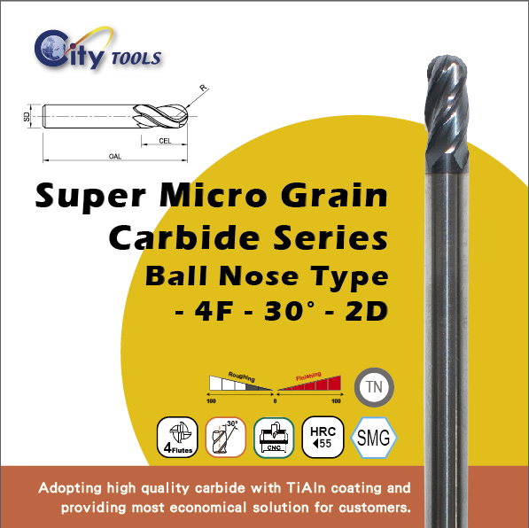 Super Micro Grain Carbide Series Ball Nose Type
