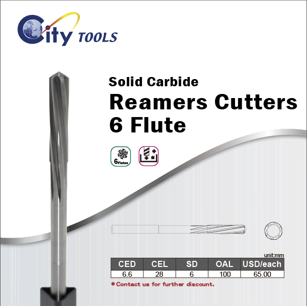 Solid Carbide  Reamers Cutters 6 Flute