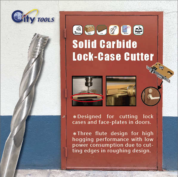 Solid Carbide Lock - Case Cutter - 3 Flute - Upcut